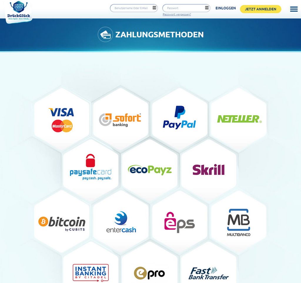 Druckgluck Casino Testberichte 2025 – Sichern Sie sich hier einen 300-Euro-Bonus